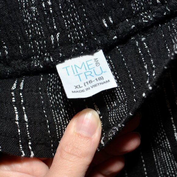 NWT XL (16-18) Time & Tru Women's Smocked Waist Linen Wide Leg Trouser Pants - Picture 6 of 11